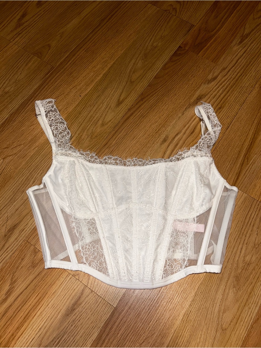 Victoria's Secret White Lace Bustier Corset